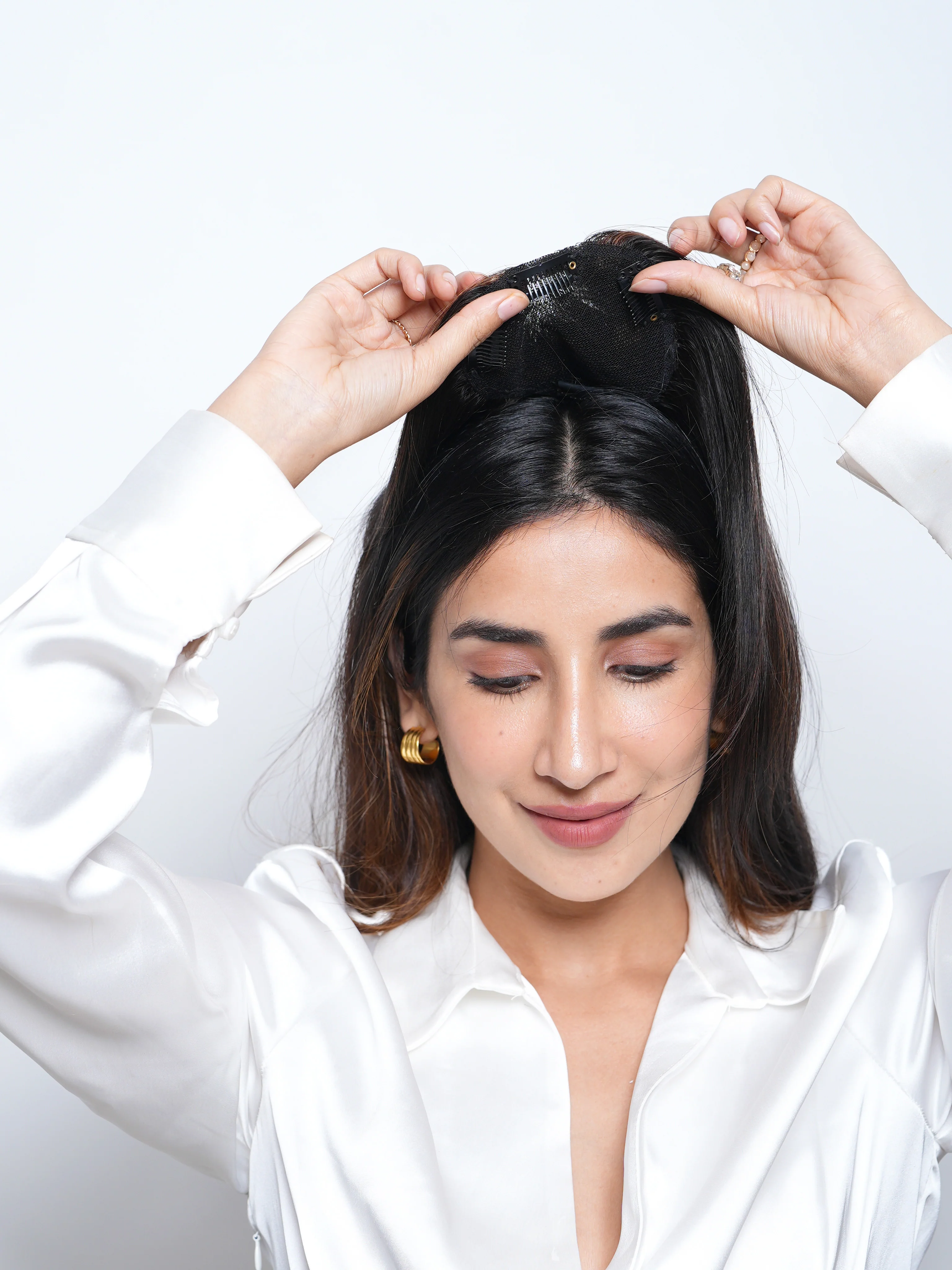 Backcombed hair topper – 14-16 inch- Lace Base – 4×4 | Nish Hair - Image 4