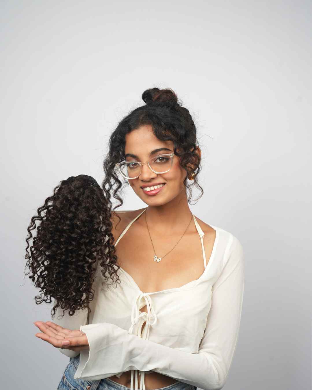 Curly Hair Topknot Extensions – Wrap Around - Image 10