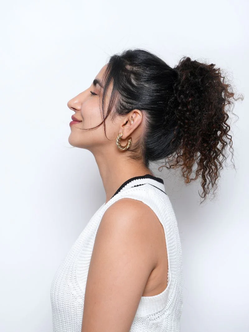 Curly Hair Topknot Extensions – Wrap Around - Image 4