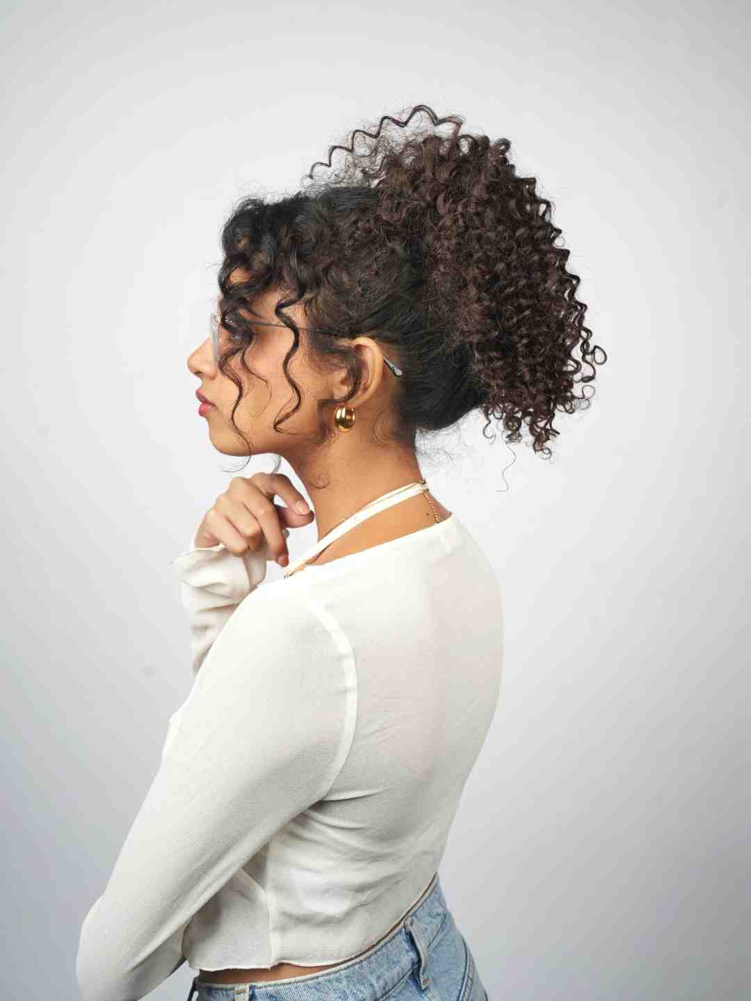 Curly Hair Topknot Extensions – Wrap Around - Image 7
