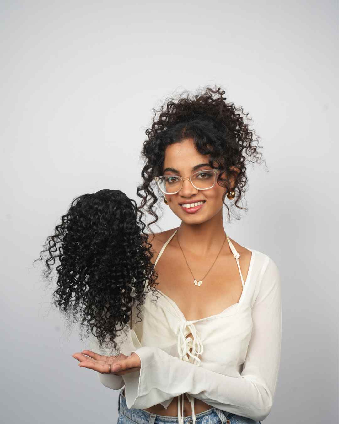 Curly Hair Topknot Extensions – Wrap Around - Image 8