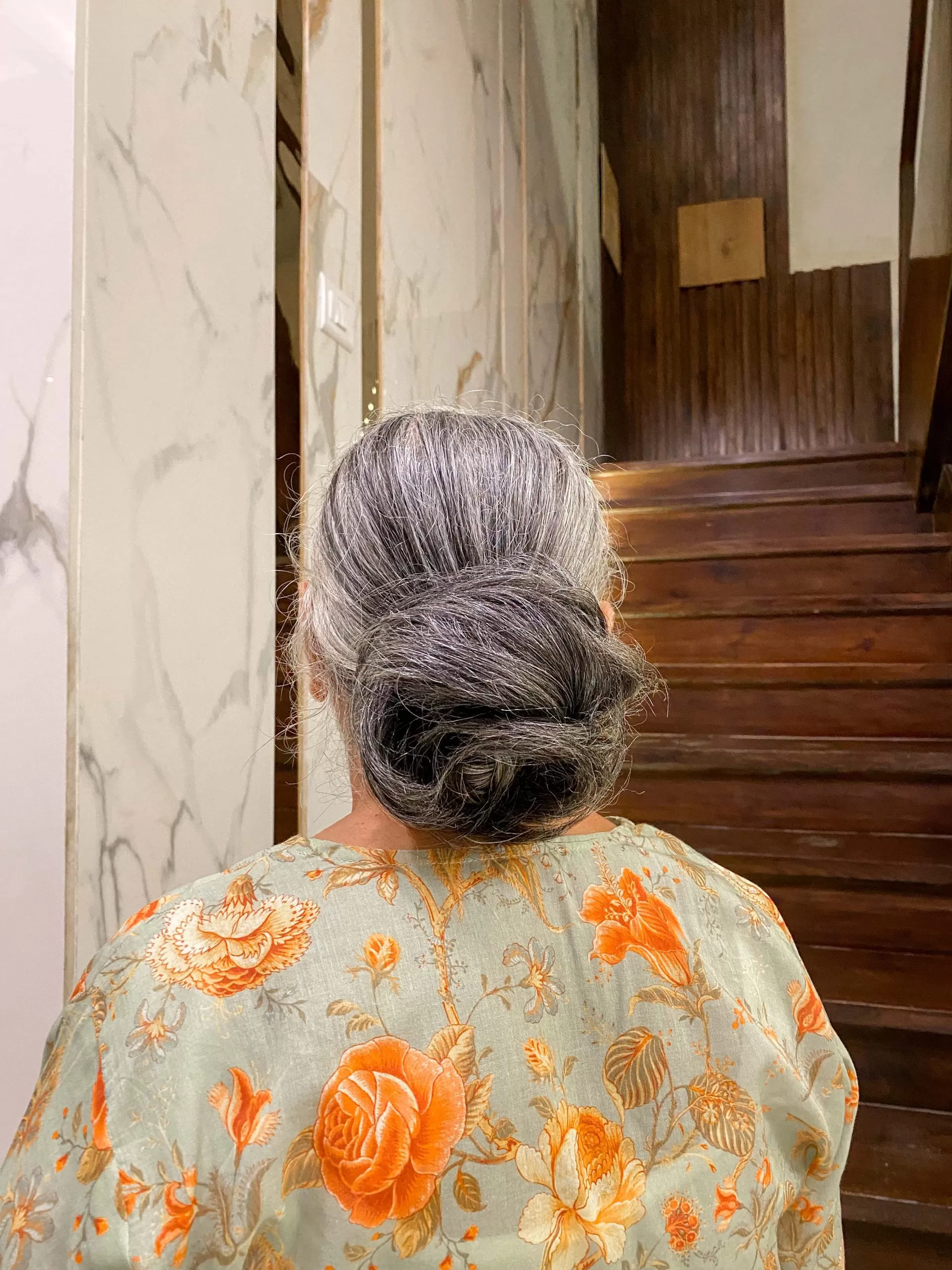 Donut Scrunchie Salt & Pepper Human Hair | Nish Hair - Image 4