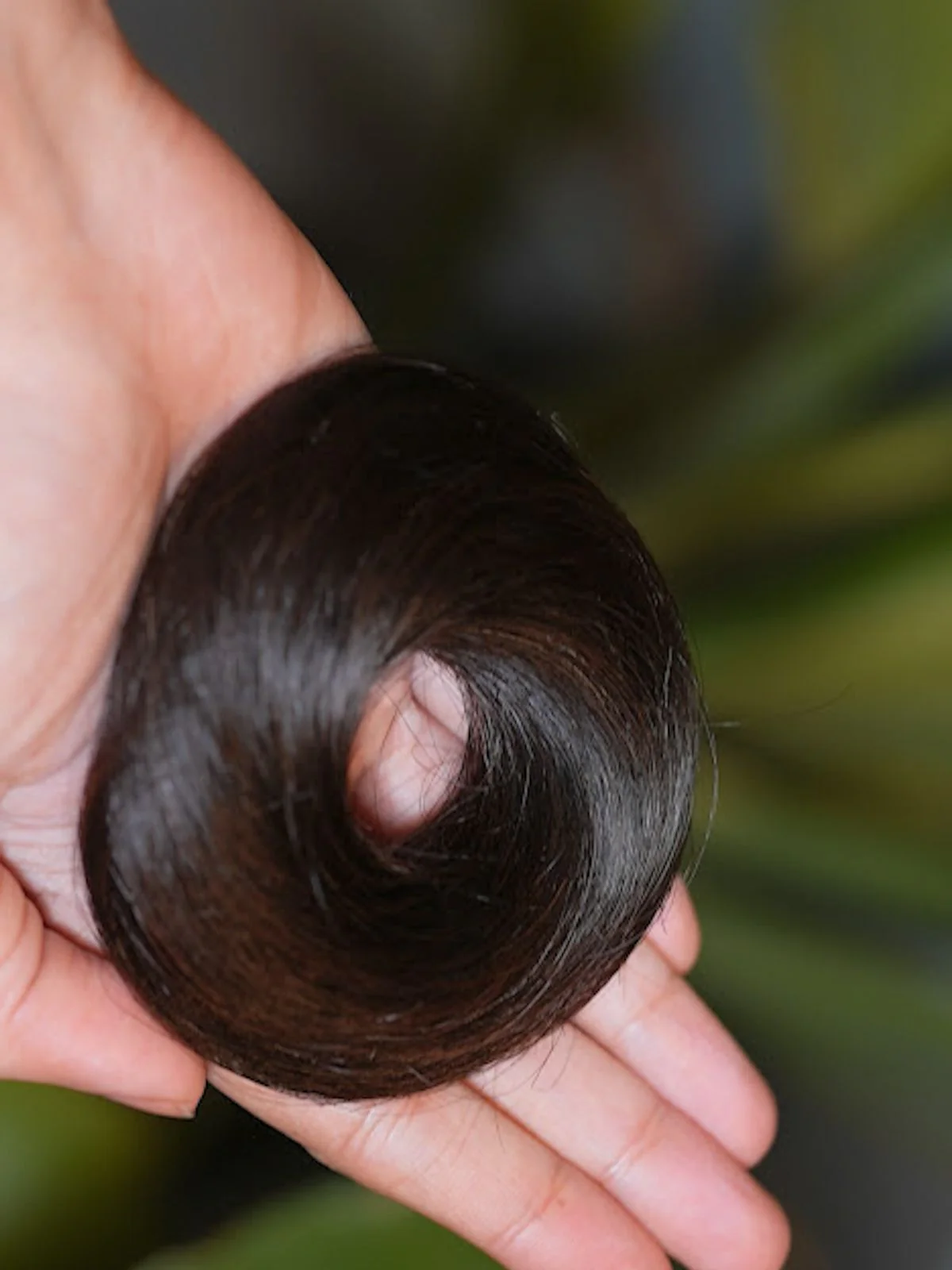 Human Hair Donut Scrunchies Natural Black/Brown | Nish Hair - Image 4