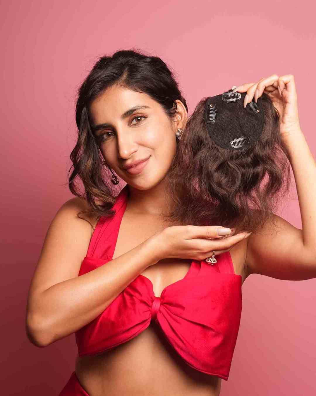 Backcombed Hair Topper - 8 inch - Lace Base | Nish Hair - Image 3